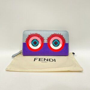 Fendi Leather Monster Zip Around Long Wallet sku#85944 (gently used)